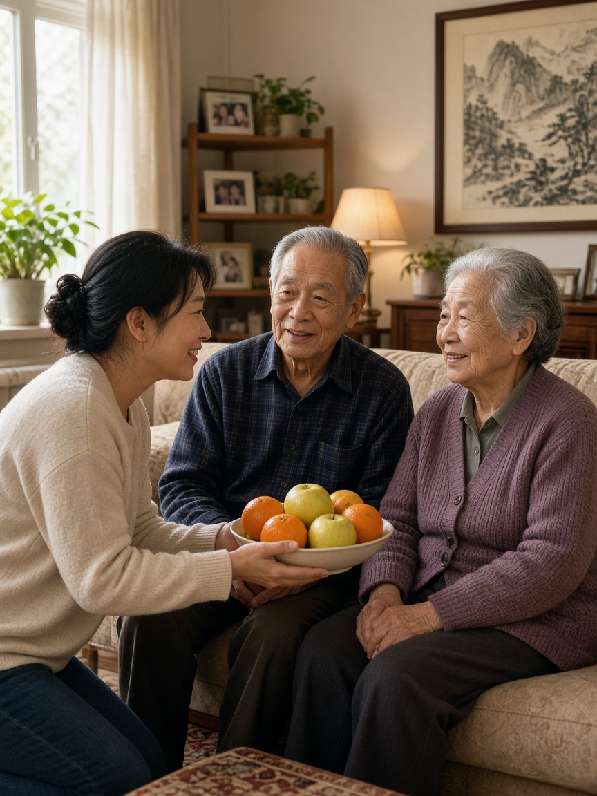 受助者：老人在家接受邻里陪伴与帮扶